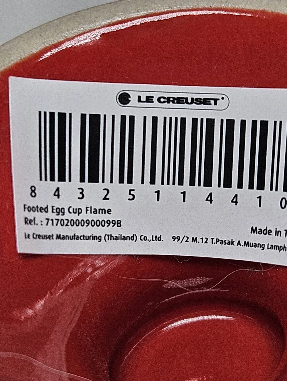 NWT Le Creuset Footed Egg Cups Set of 4 Flame Volcanic Orange Stoneware